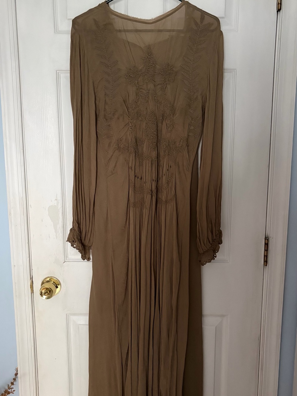 Zara Embroidered Maxi Dress 100% viscose yarn